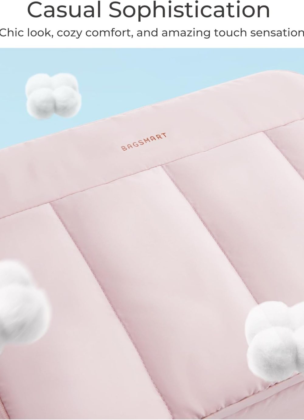 BAGSMART Packing Cubes for Travel Women, Large Capacity Hanging Packing Cubes for Suitcases, Quilted Travel Essentials for Women, Light Pink - Image 2