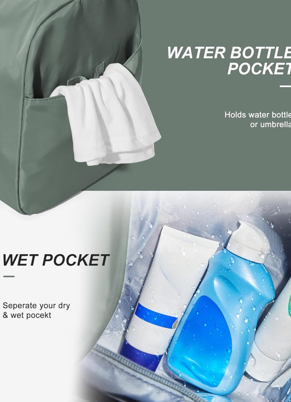 Gym Bag Womens,Travel Duffel Carry on Bag Sport Tote Bag Weekend Overnight Bag - Image 4