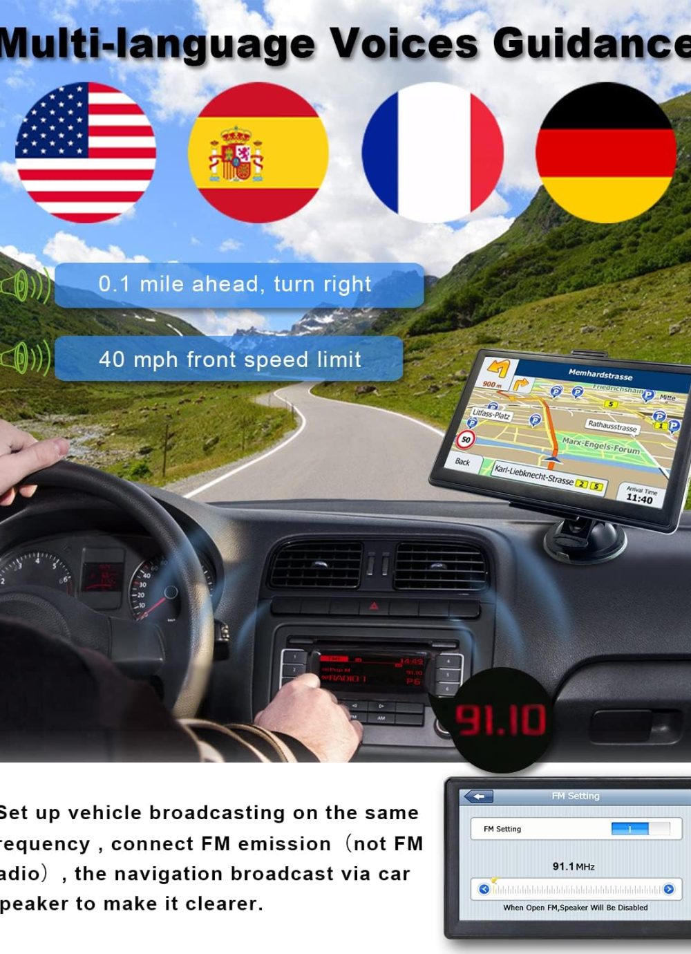 N700 GPS Navigator for Car Truck RV 2025,Truck GPS Commercial Drivers,Trucker GPS for semi Truck,Free Lifetime Maps Updates,7 inch Touchscreen,Custom Truck Routing,Driver Alerts - Image 3