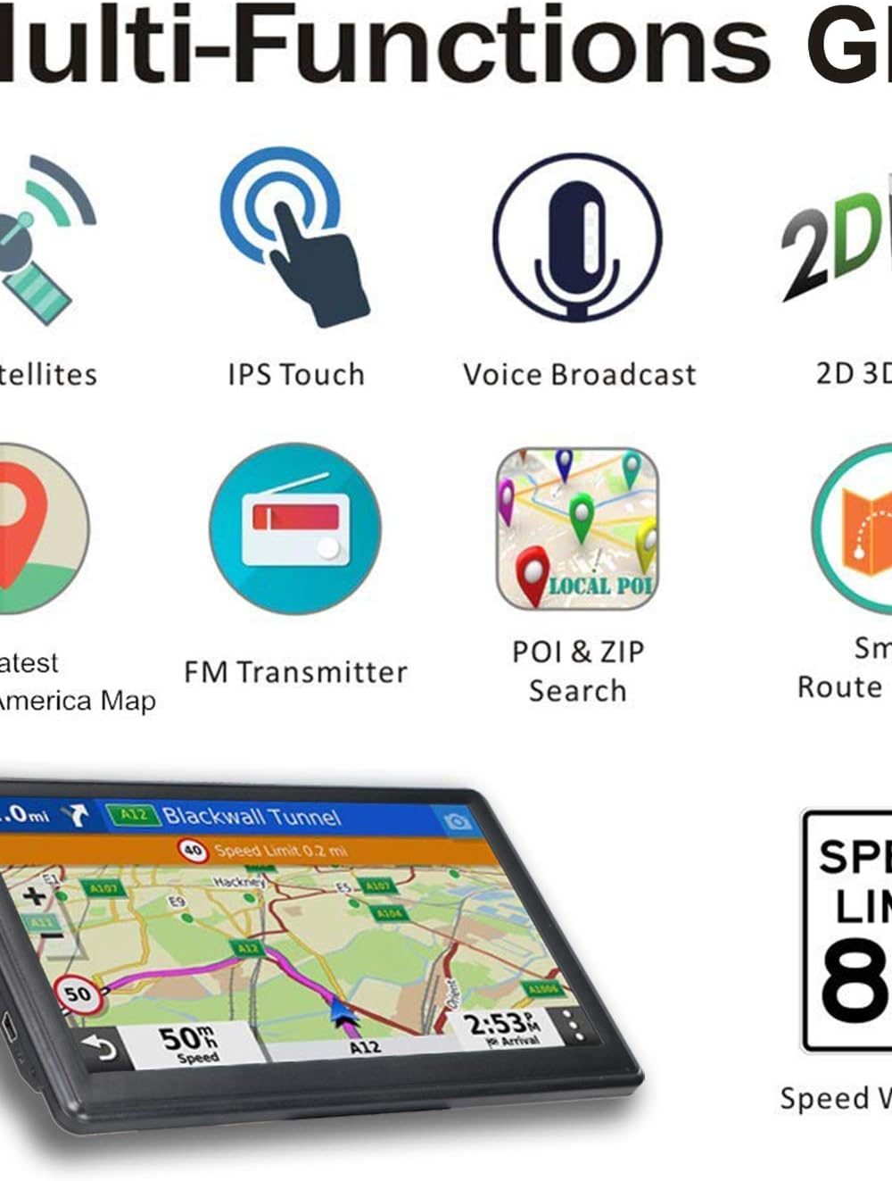 N700 GPS Navigator for Car Truck RV 2025,Truck GPS Commercial Drivers,Trucker GPS for semi Truck,Free Lifetime Maps Updates,7 inch Touchscreen,Custom Truck Routing,Driver Alerts - Image 5